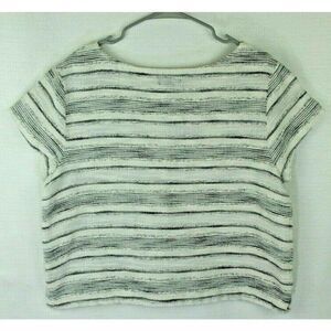 Gap XL Top Striped Short Sleeves Woven Metallic Cotton Womens